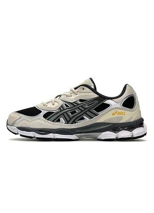🐆 чоловічі кросівки asics gel-nyc beige black