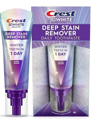 Премиальная отбеливающая зубная паста crest 3d white deep stain remover daily toothpaste dazzling mint 59g