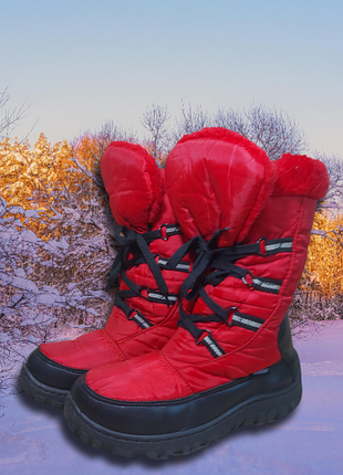 Симпатичні червоні дутики, сноубутси. snowboot. розмір 37.