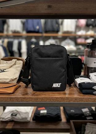 Барсетка nike чорна чоловіча / жіноча месенджер 3 відділення