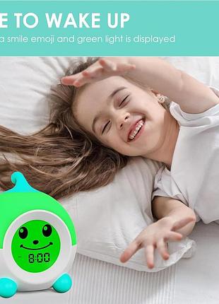 Дитячий розумний годинник-будильник та тренажер сну ihoo ok to wake kids alarm clock (green)