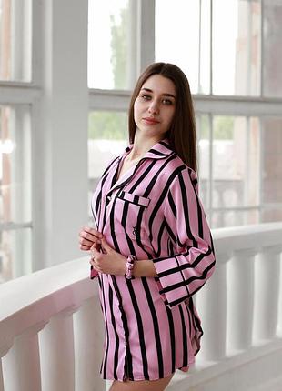 Нічна сорочка жіноча рожева шовкова victoria's secret (вікторія сікрет) розмір s/m