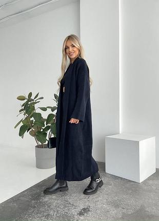 Теплый длинный кардиган из шерсти