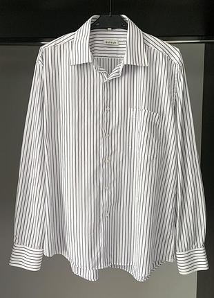 Сорочка balmain white striped shirt оригінал чоловіча сорочка в полоску balmain