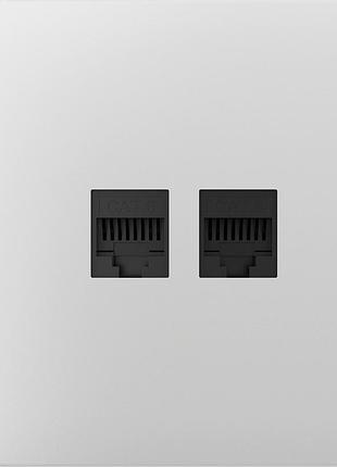 Бічна панель для вбудованої інтернет-розетки ajax sidecover lan біла двопортова ethernet-розетка для стабільного дротового