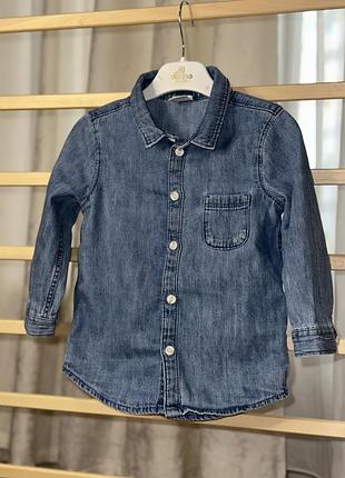 Джинсова сорочка р.86см., 12-18м. h&m