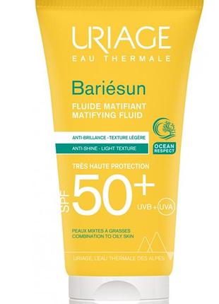 Uriage bariesun mat fluid spf50+ 50 мл сонцезахисний крем для комбінованого та жирного типу шкіри 09/2026