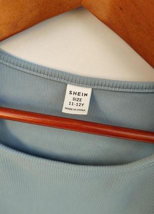 Блакитний топ в рубчик shein 2