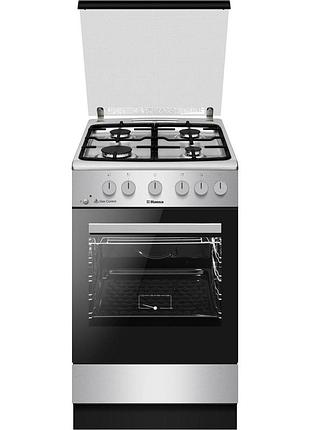 Плита газовая hansa fcgx53193, 50х60см, 71л, чугун, газ контр., нержавеющая сталь