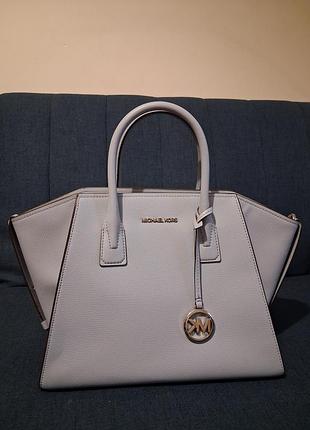Сумка michael kors avril large leather and suede satchel