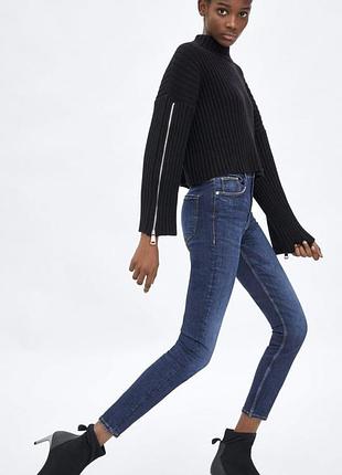 Звужені щільні джинси zara з високою посадкою, хс, с
