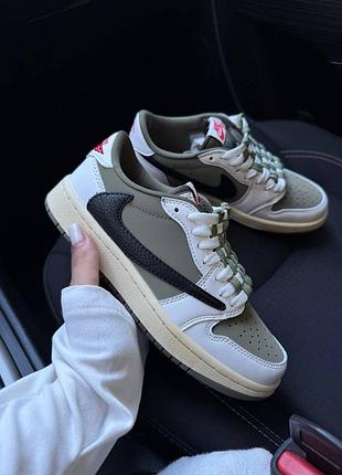 Air jordan 1 х travis low olive premium