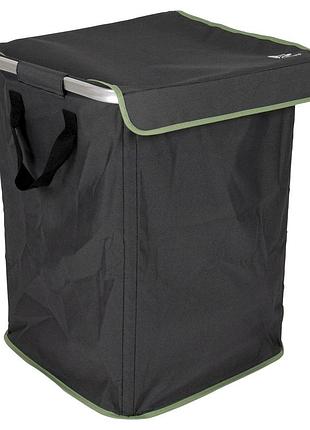 Складаний кошик для білизни bo-camp laundry bag xl grey 120 л, кришка, алюмінієвий каркас, сірий