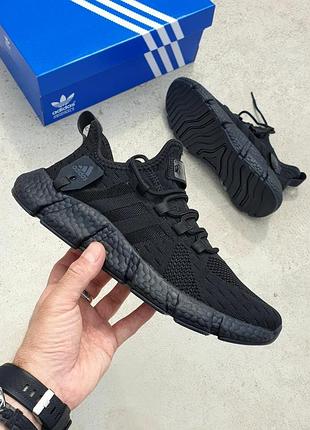 Кроссовки мужские адис черные легкие удобные сетка adidas boost