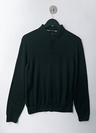 Джемпер поло ralph lauren x lacoste оригинал/черный хуго босс шерсть/человечья кофта с воротником шерсть/меринос/smart casual/базовый черный/овяркий/