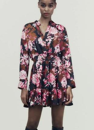 Сатиновое платье zara