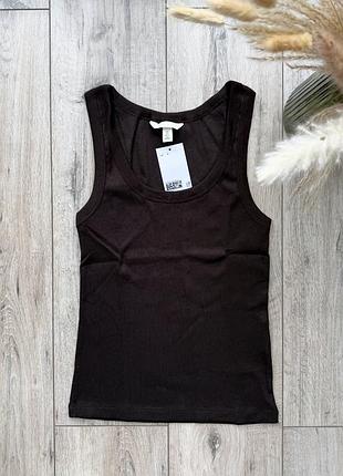 Темно коричнева майка від h&m