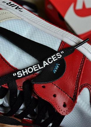 Nike air jordan 1 off-white red white, чоловічі кросівки найк джордан офф вайт високі6 фото