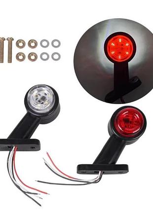 Габарит "рожка" косой 8см 12/24v красный+белый 6+6led fw-k2 (4шт/уп)