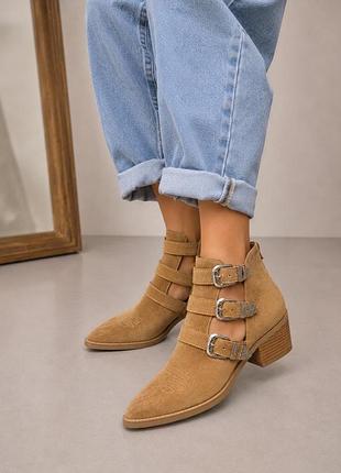 Pavement іспанія boho/western/cowboy chic натуральні руді шкіряні туфлі замшеві казаки ковбойки 38розмір стильні жіночі ботильйони літо осінь весна