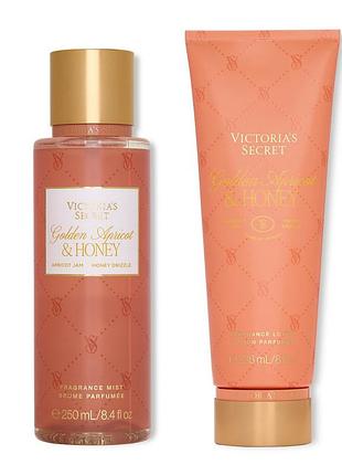 Набор городов спрей лосьон для тела victoria’s secret golden apricat &amp; honey