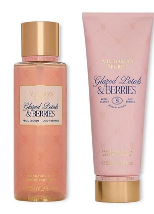 Набір міст спрей лосьйон для тіла victoria’s secret glazed petals & berries оригінал