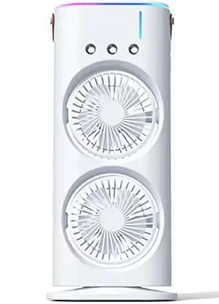 Настільний вентилятор f12 spray dual-fan 2in1 з водяним охолодженням 1800mah white