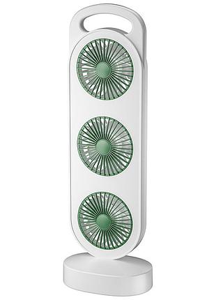 Настільний вентилятор three head fan 1200 mah green