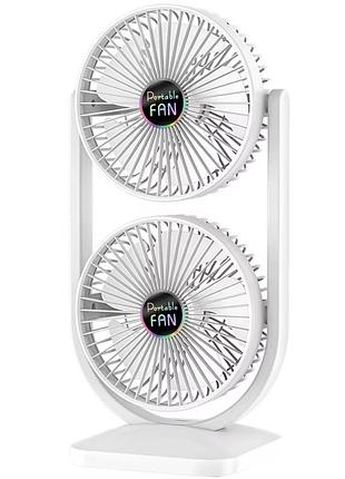 Настільний вентилятор s30 dual-fan 3000mah white