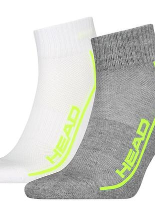 Шкарпетки head all sports performance quarter 2p сірий, білий чол 39-42