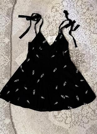 Сукня zara лляна з вишивкою