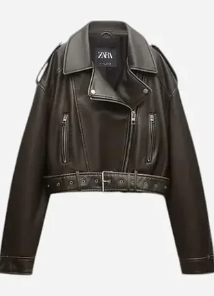 Женская укороченная куртка косуха zara xs
