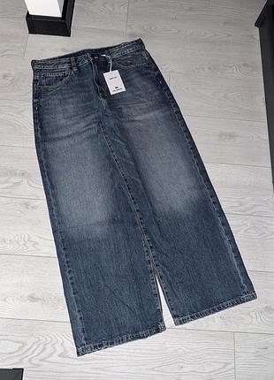 Чоловічі джинси pull&bear wide-leg jeans, блакитні сині джинси