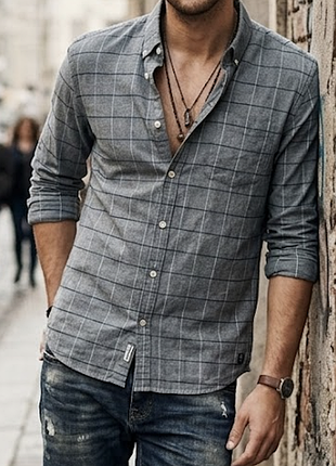 Новое!! стильная мужская рубашка tom tailor denim в клетку р.52