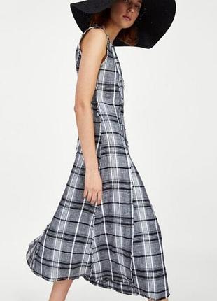Zara лляне плаття карта/0000h/