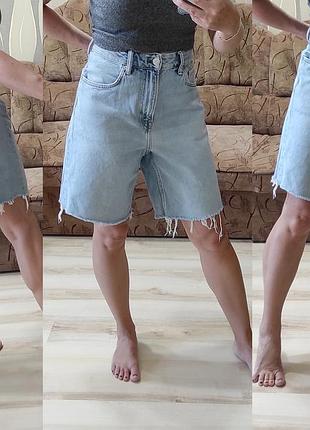 Джинсовые шорты бермуды стритстайл оверсайз от h&amp;m (размер 48-50)