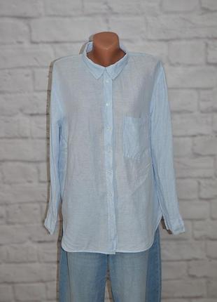 Рубашка льняная свободного кроя h&amp;m linen