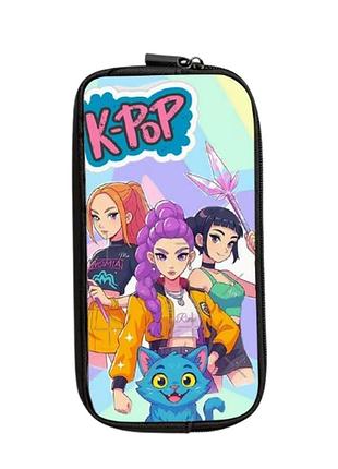 Детский нейлоновый школьный пенал кейпоп охотники на демонов kpop demon hunters