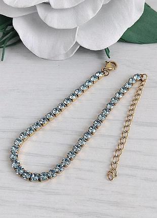 Браслет з блакитними кристалами swarovski