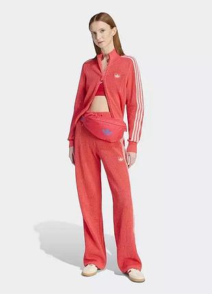 Комтюм штани та кофта на молнії adidas knitted crochet оригінал червоний