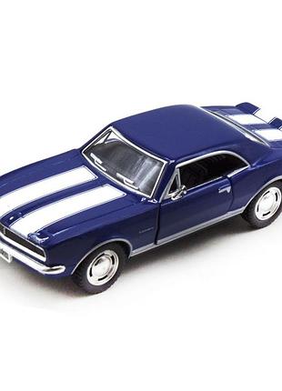 Дитяча модель машинки chevrolet camaro z kt5341 w, інерційна blue