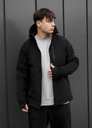 Ветро- и влагозащитная демисезонная мужская куртка staff bu soft shell kyro black