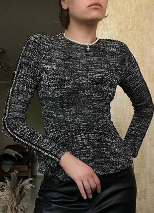 Твідова блуза з баскою від guess