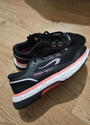 Кроссовки женские kiprun ks 500 для бега черные/розовые