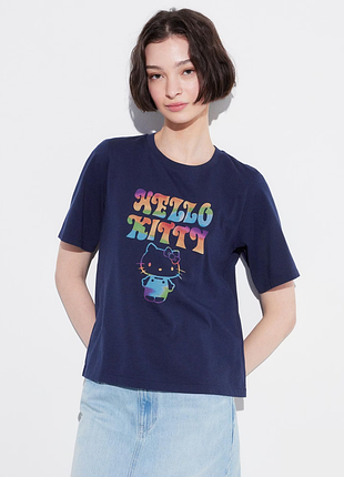 Футболка з принтом hello kitty uniqlo s-m