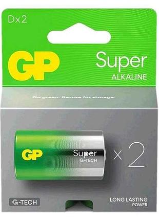 Батарейка лужна lr20/d ultra alkaline 1.5v 13aeta21-2gsb2(gppca13as130) 2шт (блістер) тм gp