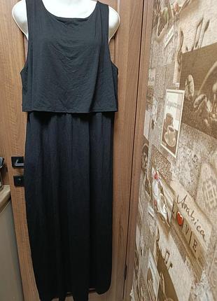 Сукня максі з кокеткою воланом. розмір xl, xxl, 3xl.