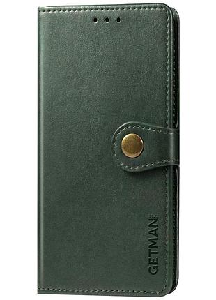 Кожаный чехол-книжка getman gallant (pu) для xiaomi redmi 9a зеленый
