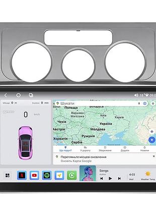 Штатная магнитола lesko для volkswagen touran i рестайлинг 2006-2010 экран 10" 4/64 qled carplay 4g wi-fi gps 360 prime