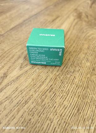 Крем для обличчя innisfree the green tea seed cream з екстрактом насіння зеленого чаю 10 мл